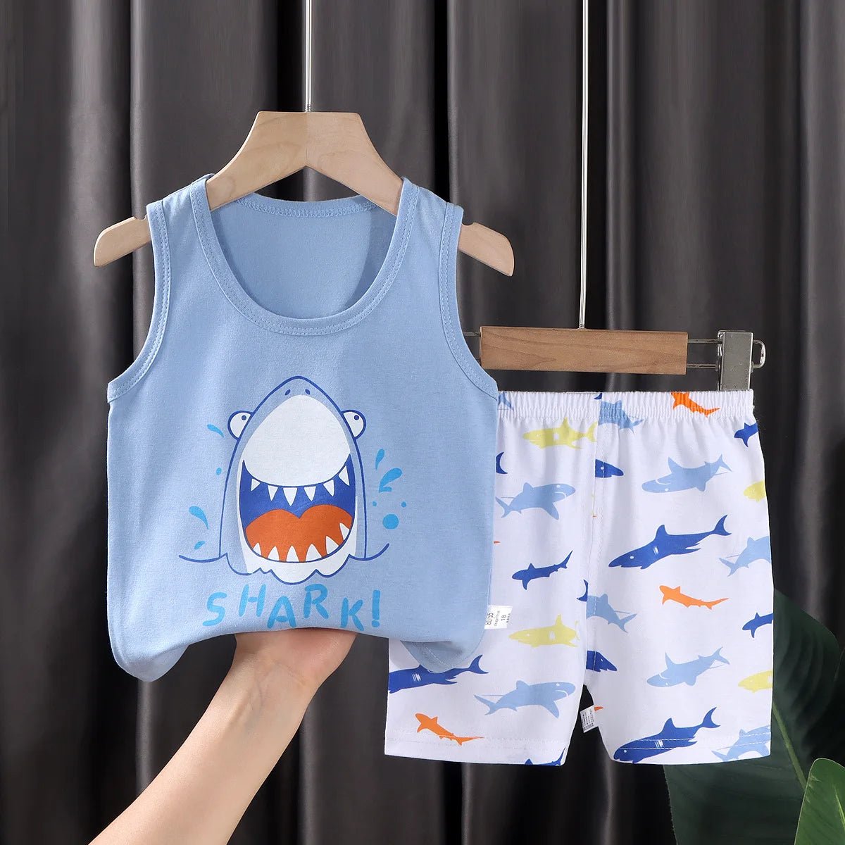 2PCS Children Clothing Vest Suit Children's Sets Summer Cotton T-Shirts Shorts Boys Girls Sleeveless Kids Clothes for baby - Koda Click Chile