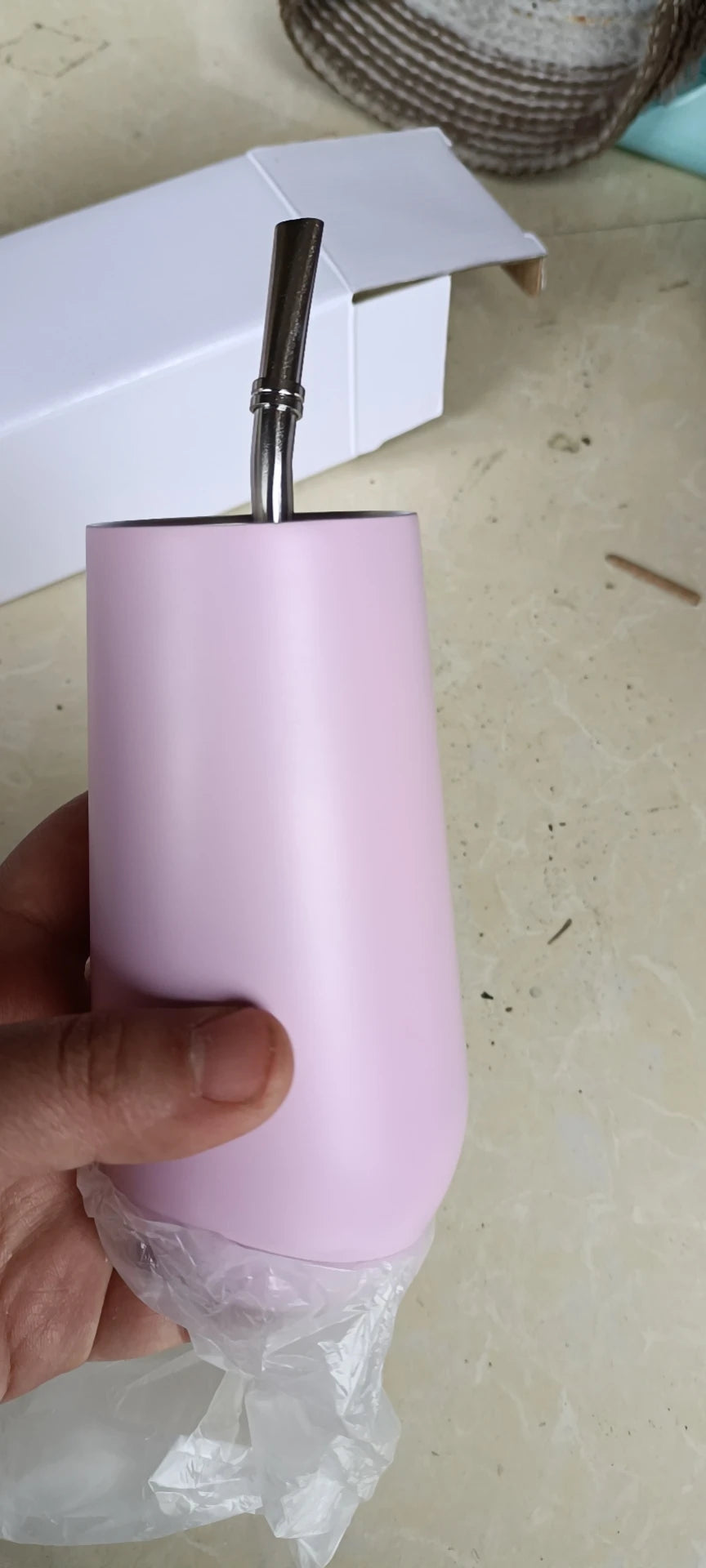 🥂 Taza Térmica de Acero Inoxidable con Tapa y Sorbete