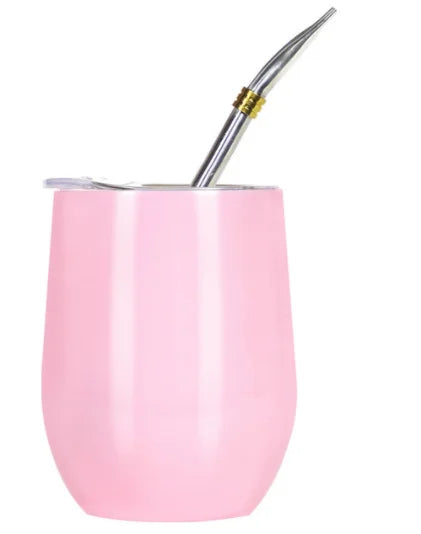 🥂 Taza Térmica de Acero Inoxidable con Tapa y Sorbete