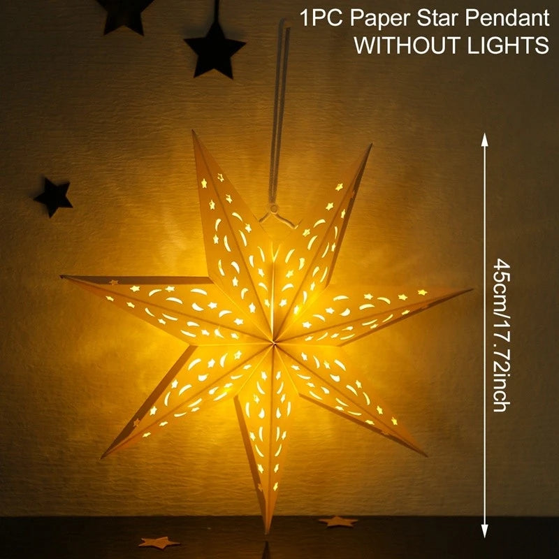 🎄 Adorno Navideño Colgante de Estrella Hueca.