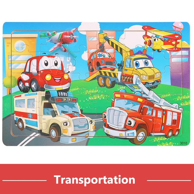 🧩 Puzzle Montessori 3D de Madera (30 Piezas)