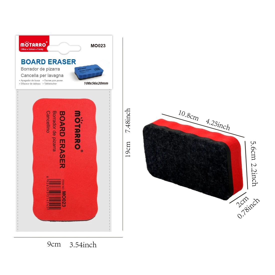 📌 Borrador para Pizarra MOTARRO – Eraser para Pizarra Blanca, Modelo MO023
