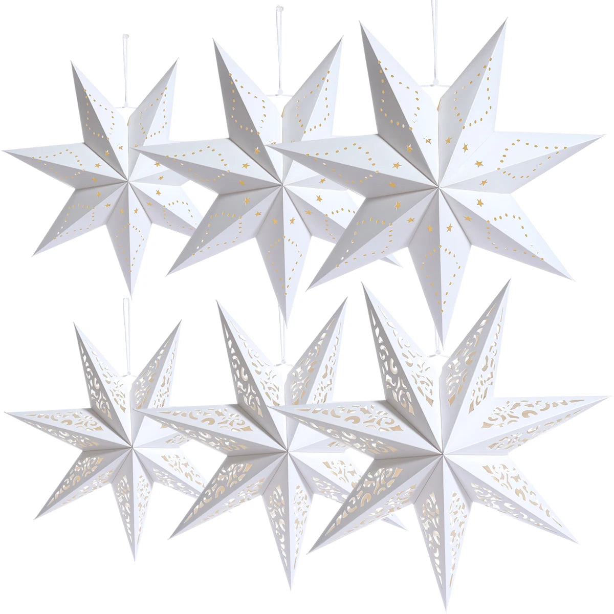 🎄 Adorno Navideño Colgante de Estrella Hueca.