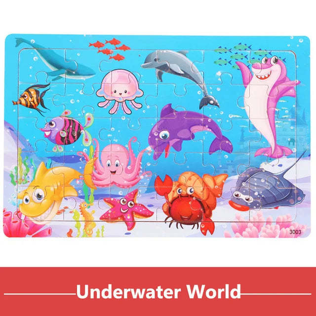 🧩 Puzzle Montessori 3D de Madera (30 Piezas)