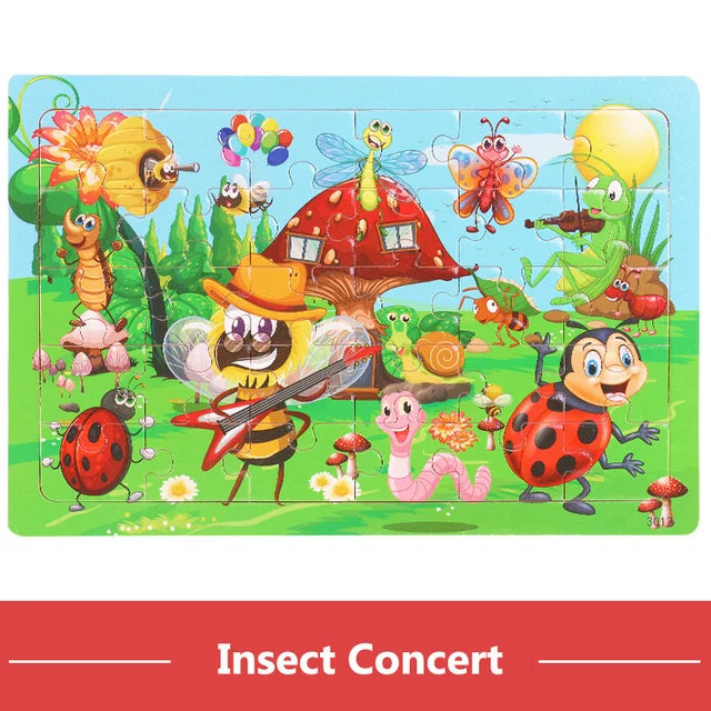 🧩 Puzzle Montessori 3D de Madera (30 Piezas)
