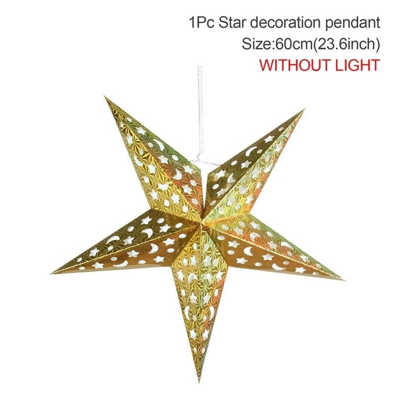Adorno Navideño Colgante de Estrella Hueca para Ventanas y Rejas - Decoración de Navidad 2024 🎄 - Koda Click Chile