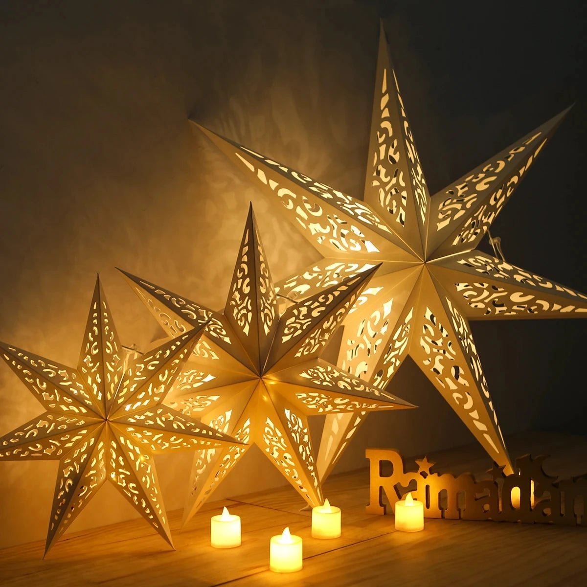 Adorno Navideño Colgante de Estrella Hueca para Ventanas y Rejas - Decoración de Navidad 2024 🎄 - Koda Click Chile