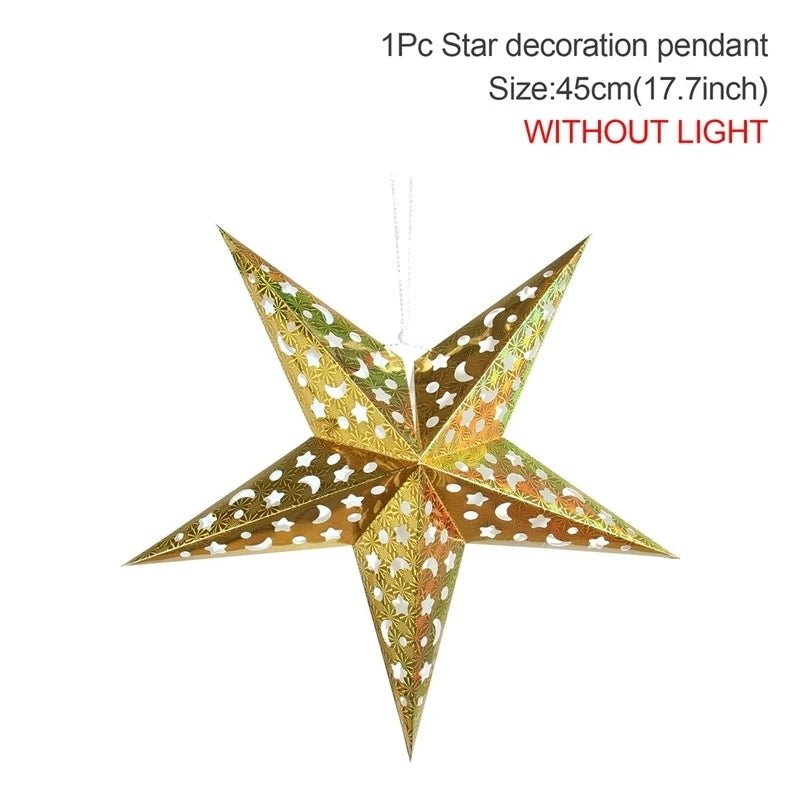 Adorno Navideño Colgante de Estrella Hueca para Ventanas y Rejas - Decoración de Navidad 2024 🎄 - Koda Click Chile