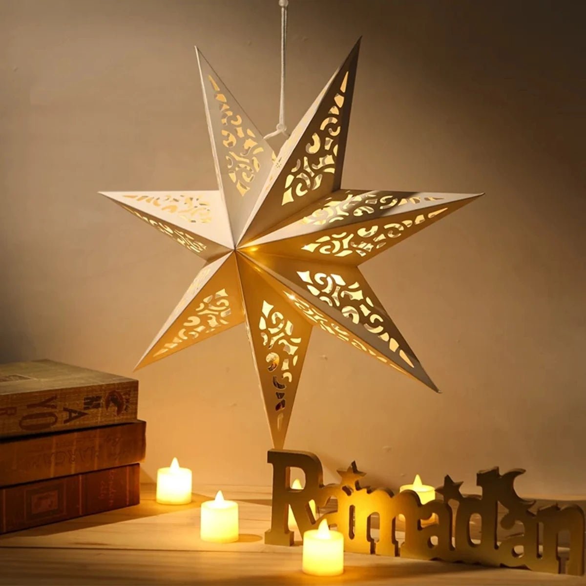 Adorno Navideño Colgante de Estrella Hueca para Ventanas y Rejas - Decoración de Navidad 2024 🎄 - Koda Click Chile