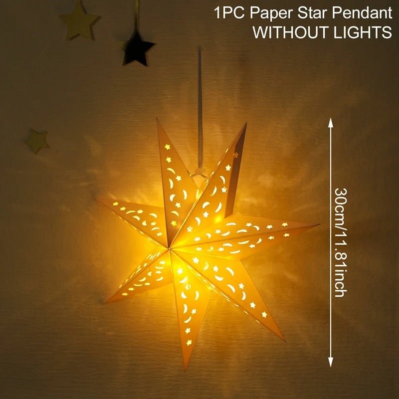 Adorno Navideño Colgante de Estrella Hueca para Ventanas y Rejas - Decoración de Navidad 2024 🎄 - Koda Click Chile