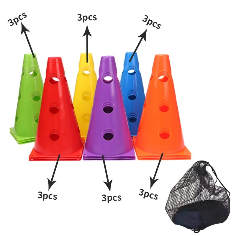 12PCS 18PCS 24PCS 30PCS 36PCS Durable Mark Cones Football Agility Training Sport with Hole - Koda Click Chile