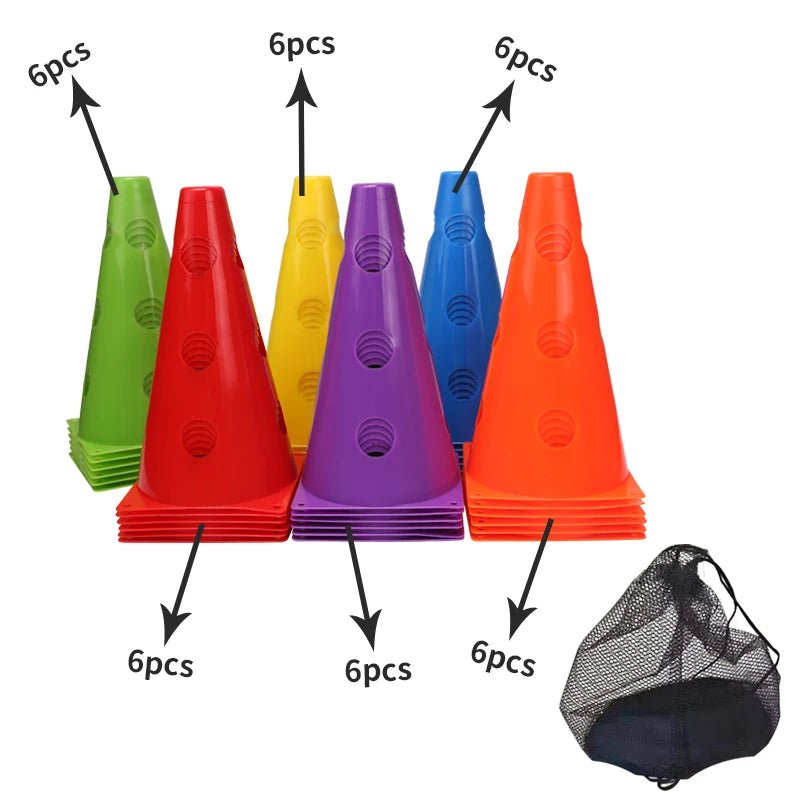 12PCS 18PCS 24PCS 30PCS 36PCS Durable Mark Cones Football Agility Training Sport with Hole - Koda Click Chile