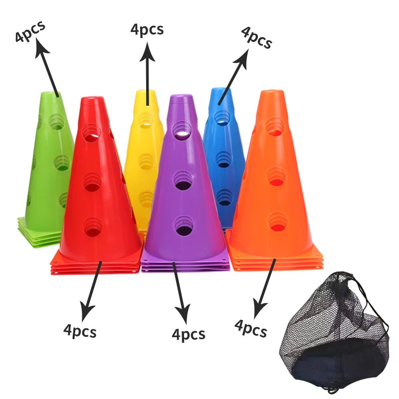 12PCS 18PCS 24PCS 30PCS 36PCS Durable Mark Cones Football Agility Training Sport with Hole - Koda Click Chile