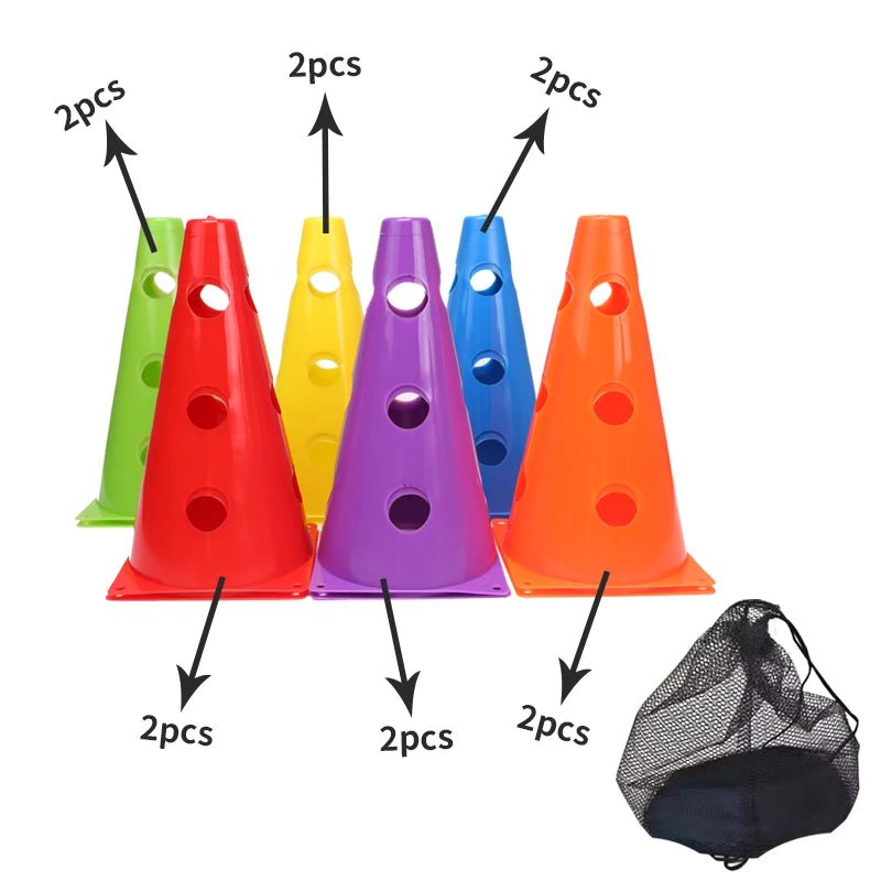 12PCS 18PCS 24PCS 30PCS 36PCS Durable Mark Cones Football Agility Training Sport with Hole - Koda Click Chile