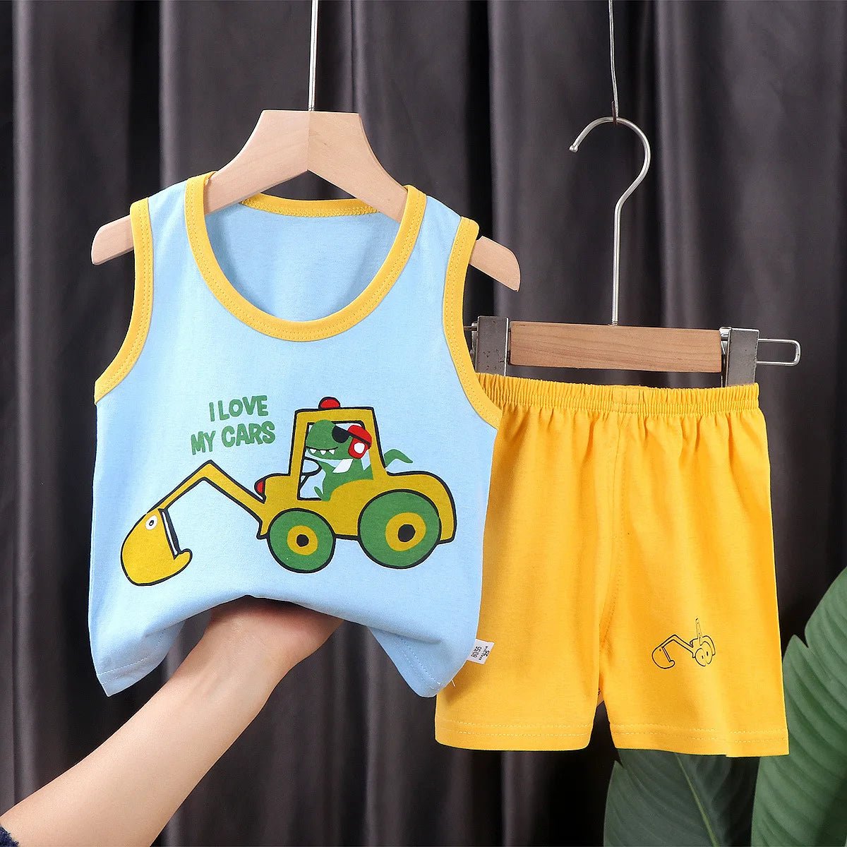 2PCS Children Clothing Vest Suit Children's Sets Summer Cotton T-Shirts Shorts Boys Girls Sleeveless Kids Clothes for baby - Koda Click Chile