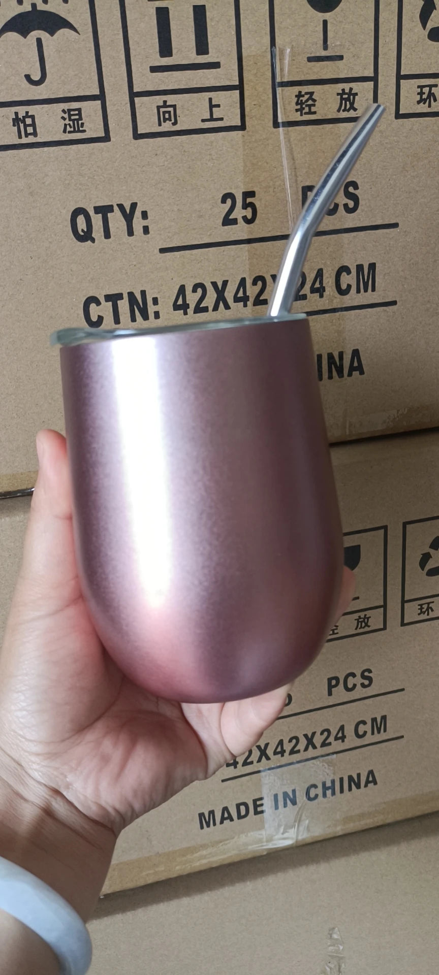 Taza Térmica de Acero Inoxidable con Tapa y Sorbete 🥂