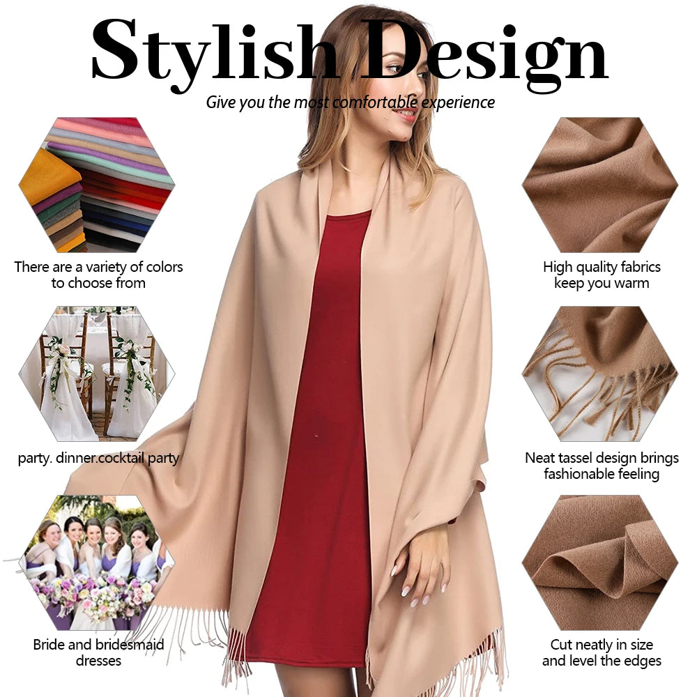 🧣 Bufanda Pashmina de Cachemira y Acrílico