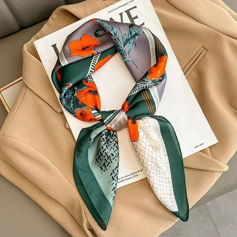 📌 Pañuelo Geschilly – Estilo Fashion para Mujer, Estampado Impreso, Cuatro Estaciones