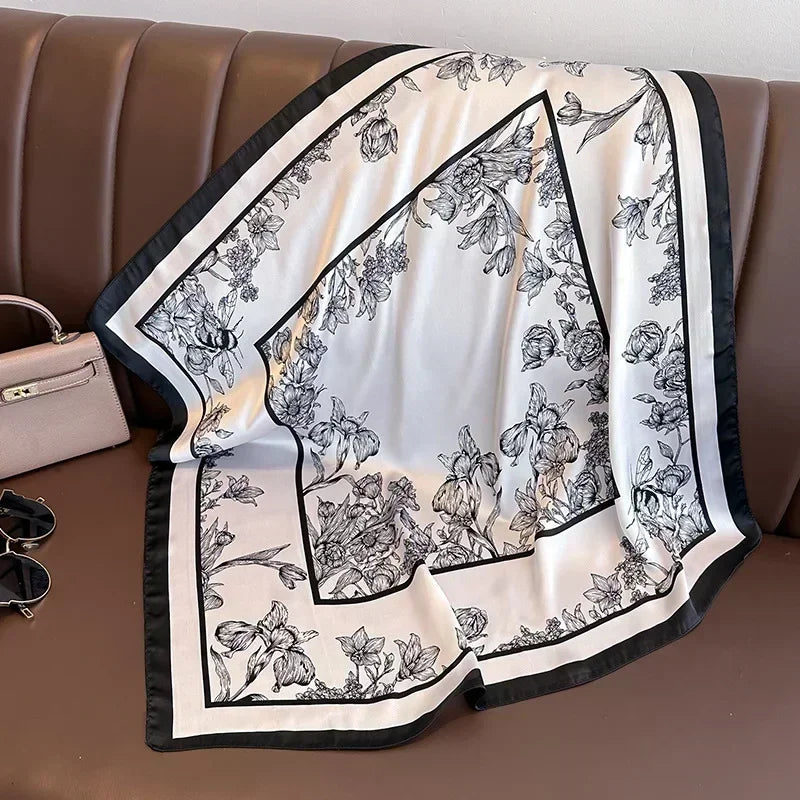 📌 Pañuelo Geschilly – Estilo Fashion para Mujer, Estampado Impreso, Cuatro Estaciones