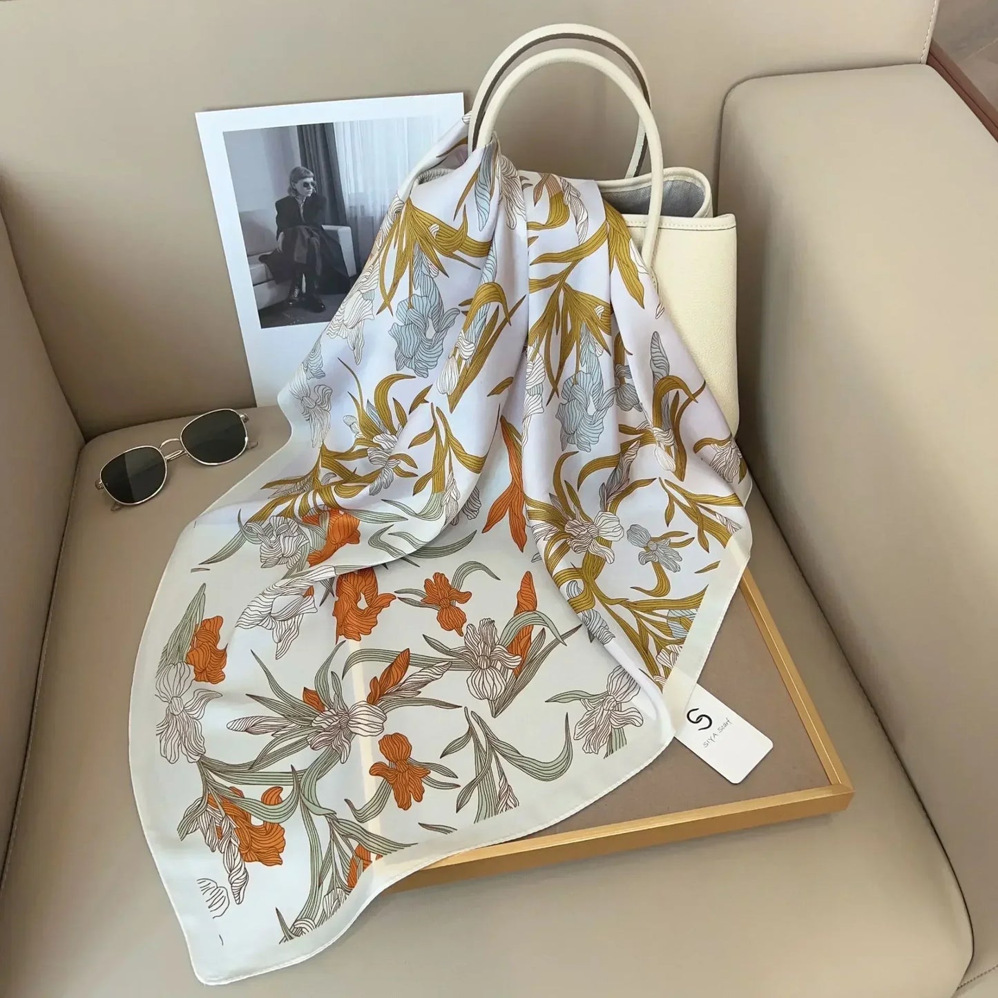 📌 Pañuelo Geschilly – Estilo Fashion para Mujer, Estampado Impreso, Cuatro Estaciones