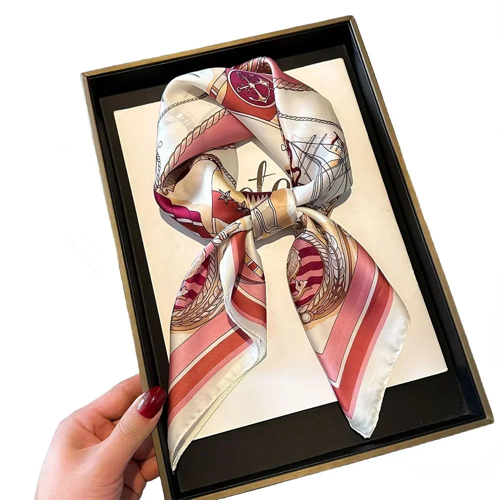 📌 Pañuelo Geschilly – Estilo Fashion para Mujer, Estampado Impreso, Cuatro Estaciones