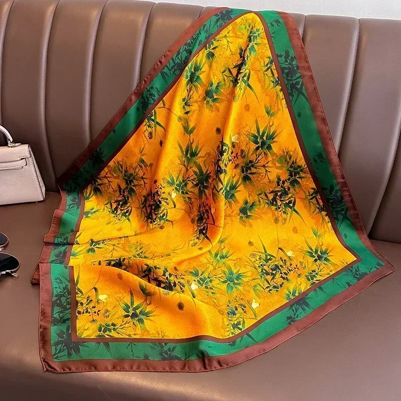 🧣 Pañuelo de Satén Geru Giraffe – Elegancia y Versatilidad