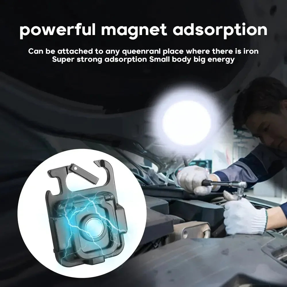 🔦 Linterna LED Multifuncional con Llavero – Recargable USB