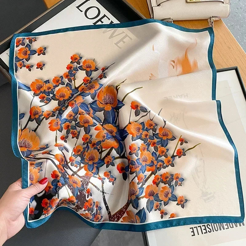 🧣 Pañuelo de Satén Geru Giraffe – Elegancia y Versatilidad