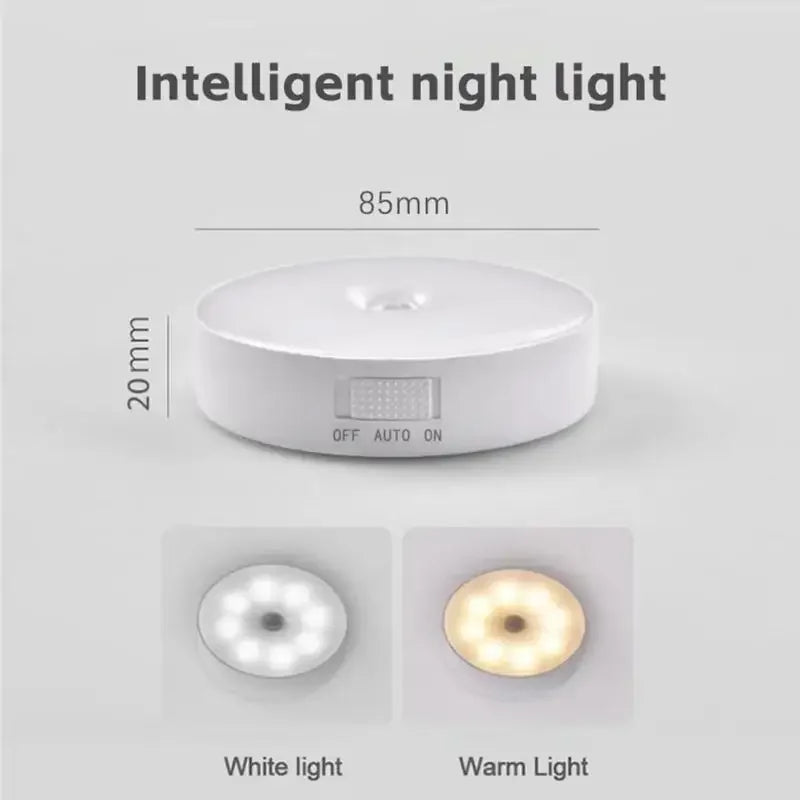 🌙 Lámpara Nocturna LED Inteligente – Sensor de Movimiento y Carga USB