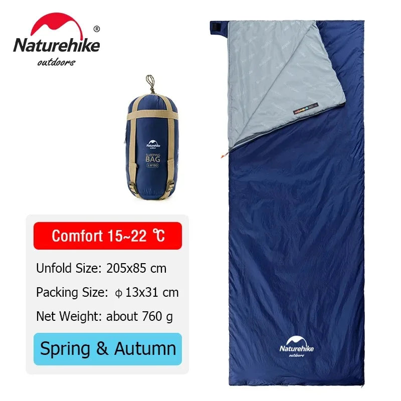 Naturehike Ultralight Envelope Sleeping Bag – Ideal para Viajes, Camping y Senderismo 🛏️