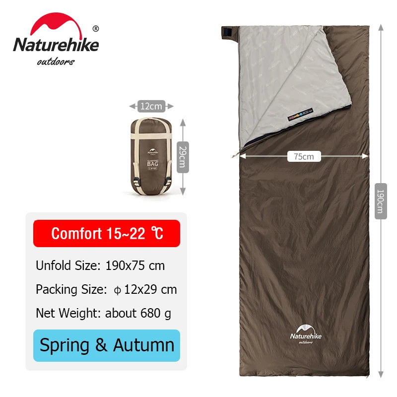 Naturehike Ultralight Envelope Sleeping Bag – Ideal para Viajes, Camping y Senderismo 🛏️