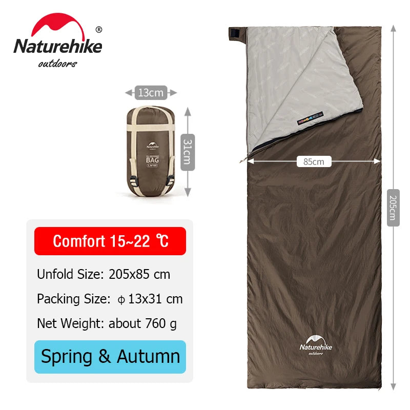 Naturehike Ultralight Envelope Sleeping Bag – Ideal para Viajes, Camping y Senderismo 🛏️