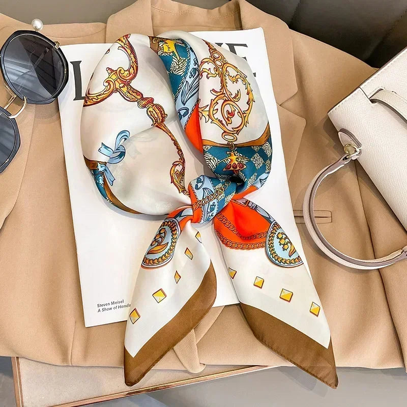 📌 Pañuelo Geschilly – Estilo Fashion para Mujer, Estampado Impreso, Cuatro Estaciones