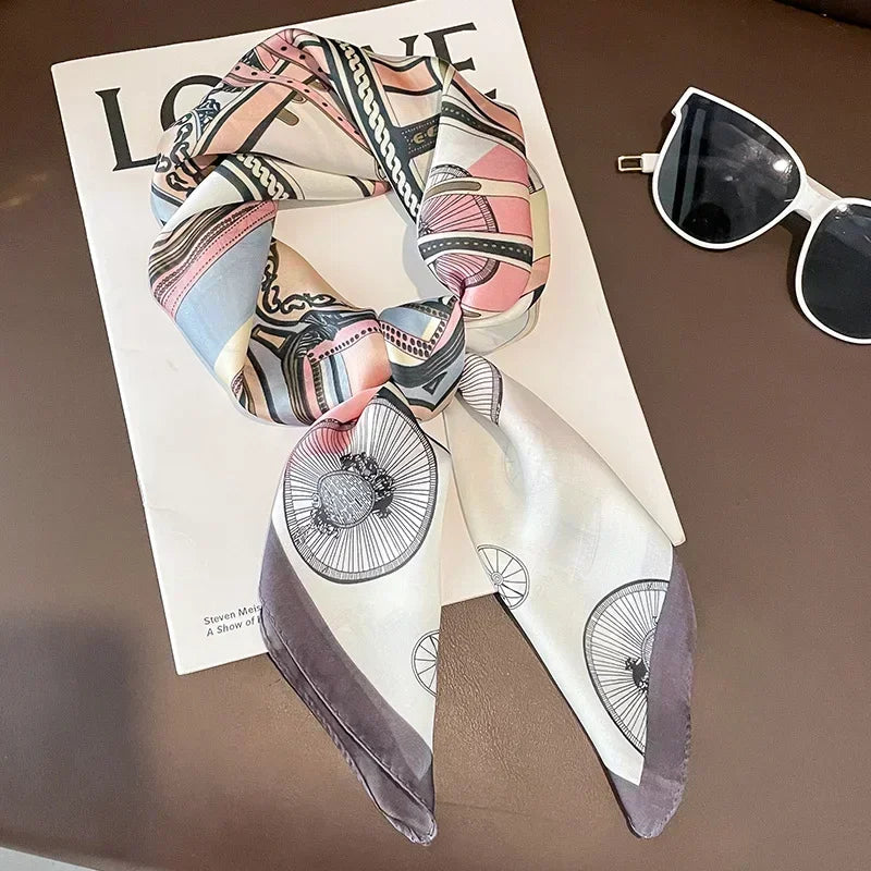 📌 Pañuelo Geschilly – Estilo Fashion para Mujer, Estampado Impreso, Cuatro Estaciones