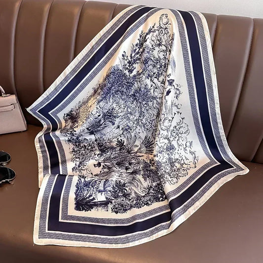 🧣 Pañuelo de Satén Geru Giraffe – Elegancia y Versatilidad