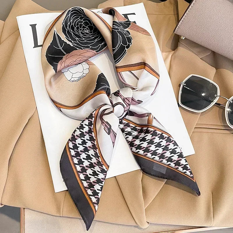 📌 Pañuelo Geschilly – Estilo Fashion para Mujer, Estampado Impreso, Cuatro Estaciones