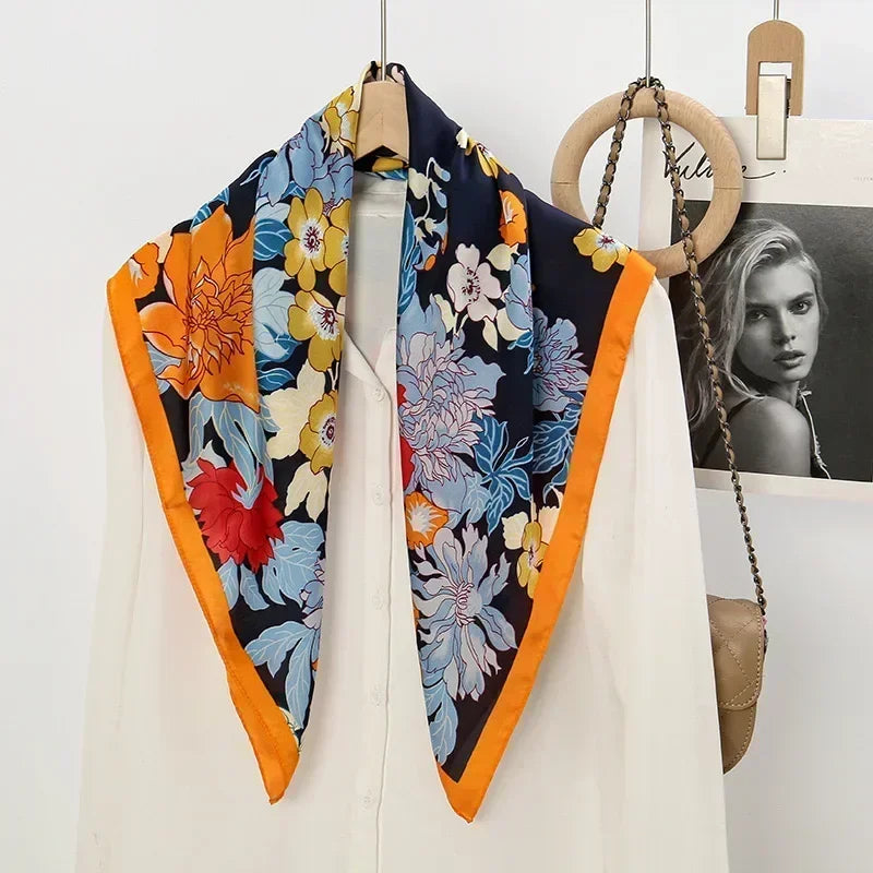 📌 Pañuelo Geschilly – Estilo Fashion para Mujer, Estampado Impreso, Cuatro Estaciones