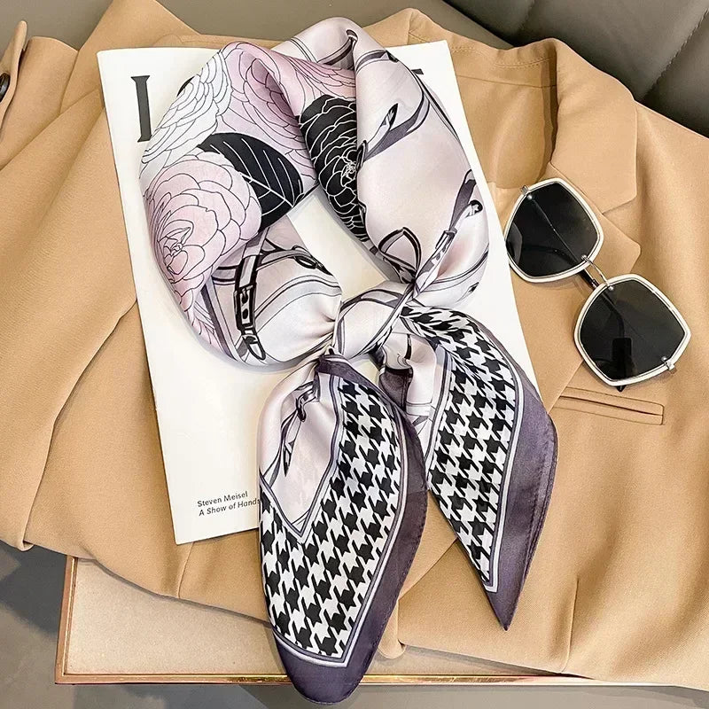 📌 Pañuelo Geschilly – Estilo Fashion para Mujer, Estampado Impreso, Cuatro Estaciones