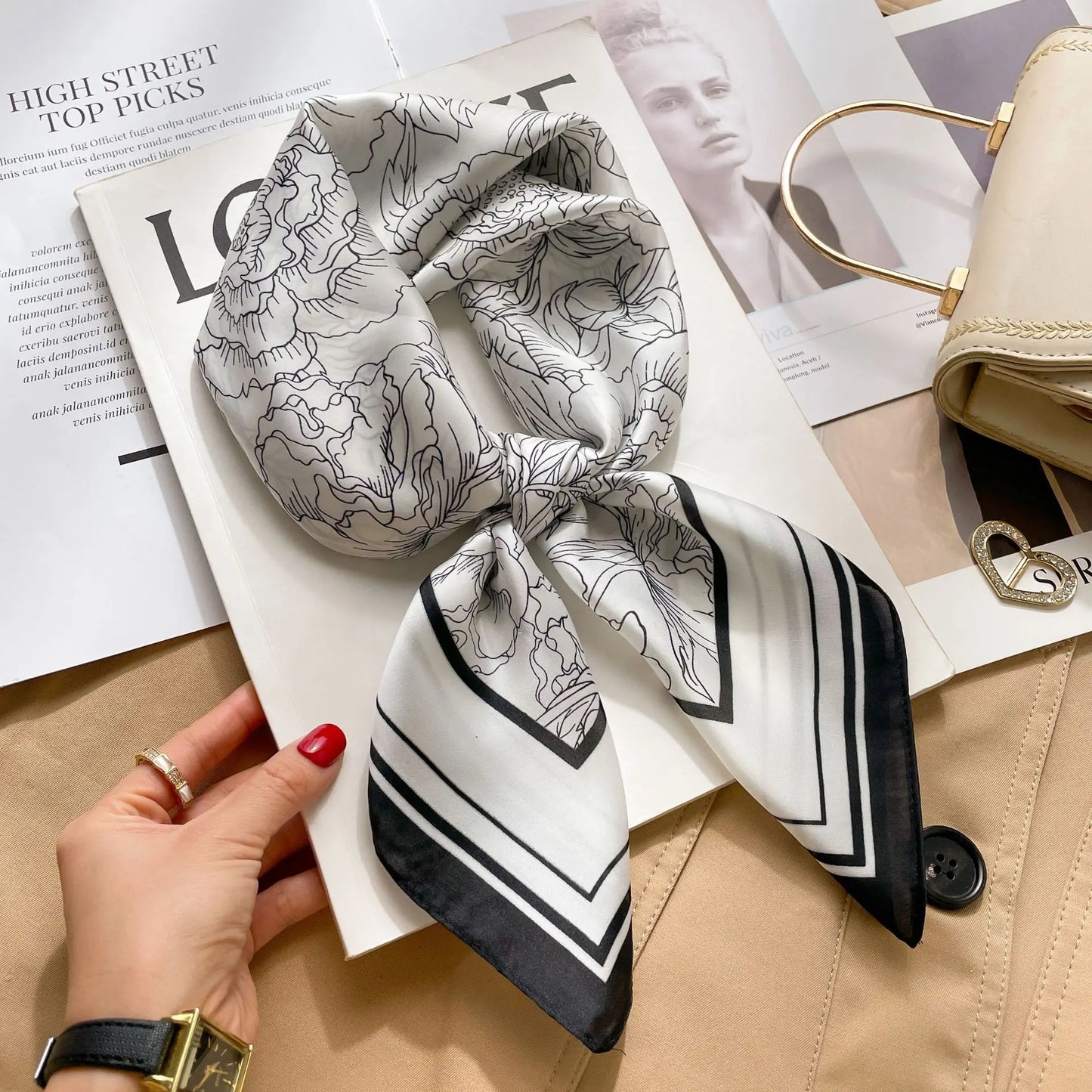 📌 Pañuelo Floral RUNMEIFA – Estilo Fashion para Mujer, 4 Colores Disponibles