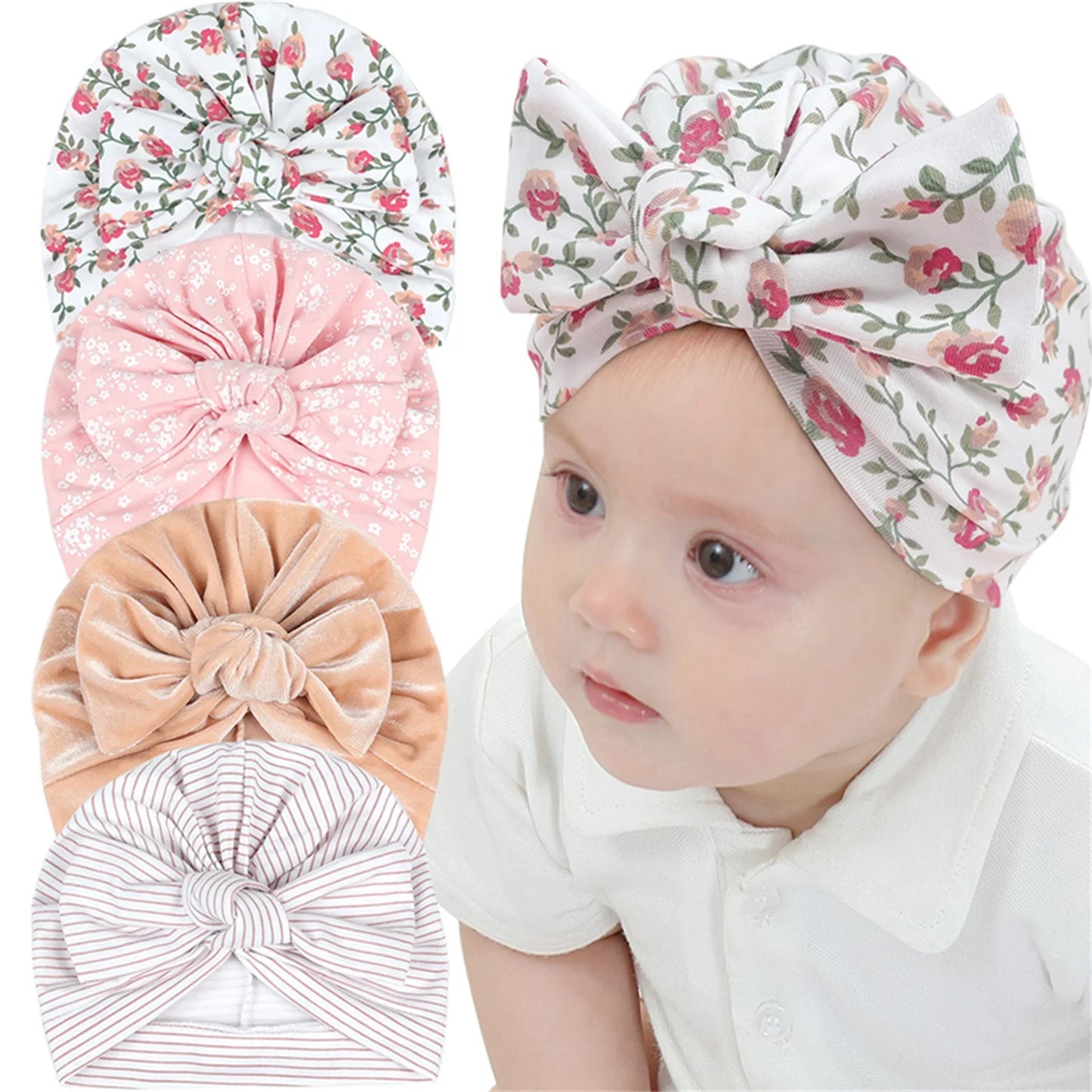 Gorro Turbante Infantil con Gran Lazo – Sombrero Bonito para Bebés y Niños Pequeños