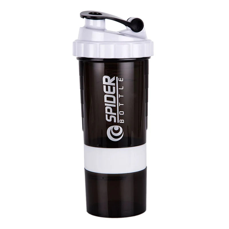 3 Layers Shaker Protein Bottle 550ml Whey Powder Blender Cup Cute Water Bottle Sports Fitness Shakel Bottles Vaso Shaker Gym