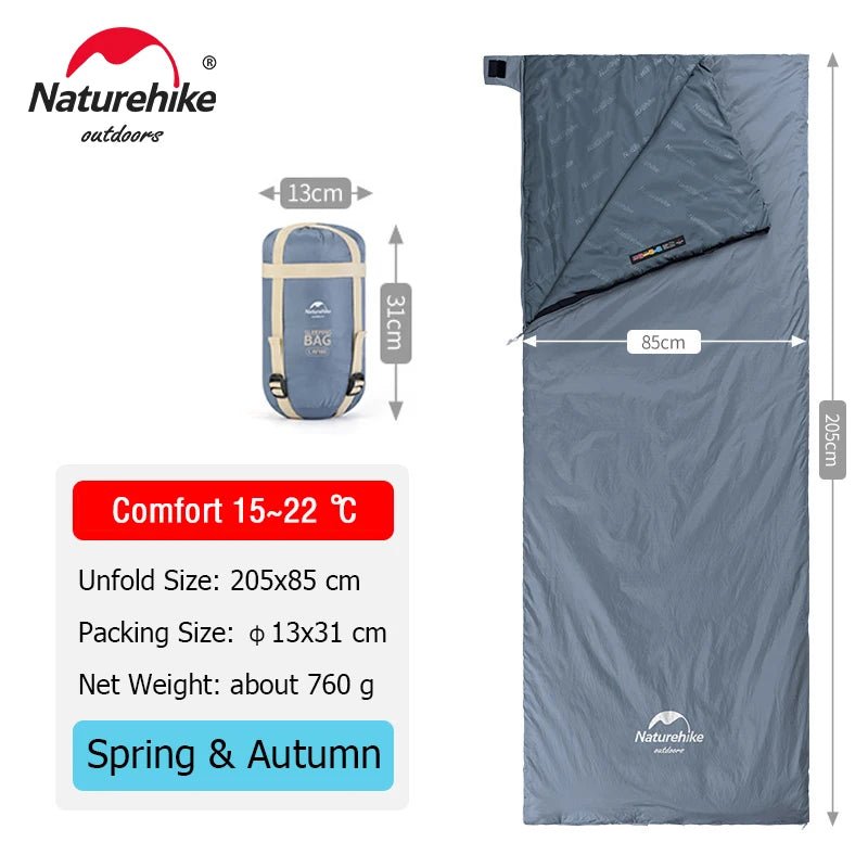 Naturehike Ultralight Envelope Sleeping Bag – Ideal para Viajes, Camping y Senderismo 🛏️ - Koda Click Chile