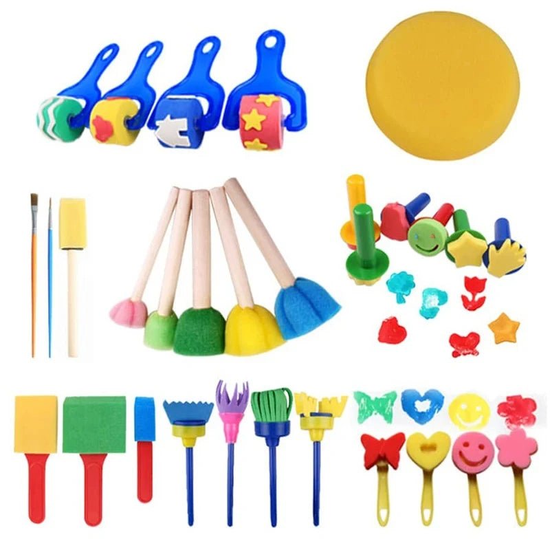 🎨 Set de Brochas de Esponja para Pintura Infantil - Herramientas de Arte y Dibujo DIY - Koda Click Chile